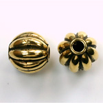 Metalized Plastic Bead - Melon Round 14MM ANT GOLD