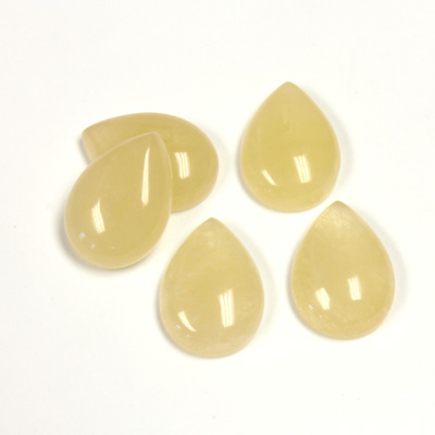 Gemstone Flat Back Cabochon - Pear 14x10MM QUARTZ DYED #05 BEIGE