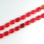 Czech Pressed Glass Bead - Flat Oval 08x6MM RUBY