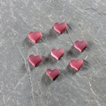 Glass Buff Top Foiled Cabochon - Heart 05MM MATTE ROSE