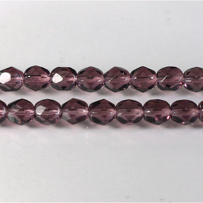 Czech Glass Fire Polish Bead - Round 06MM AMETHYST