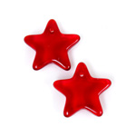 German Pressed Glass Pendant - Smooth Star 15MM RUBY