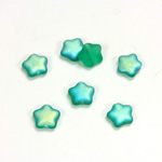 Czech Pressed Glass Bead - Star 08MM MATTE EMERALD AB