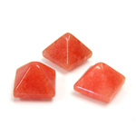 Gemstone Cabochon - Square Pyramid Top 10x10MM DOLOMITE DYED CORAL
