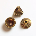 Brass Machine Made Bead Cap Beehive 05MM RAW BRASS