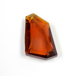 Chinese Cut Crystal Pendant - Custom Cut 36x22MM BROWN