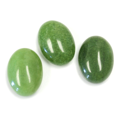 Gemstone Flat Back Cabochon - Oval 18x13MM QUARTZ DYED #23 TAIWAN JADE