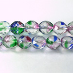 Czech Glass Fire Polish Bead - Round 10MM STRIPED CRYSTAL