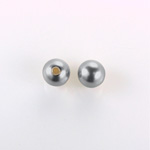 Czech Glass Pearl 1-Hole Ball - 08MM DARK GREY 70445