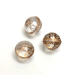 Plastic Engraved Bead -  Gold Tapestry Round 12MM CRYSTAL