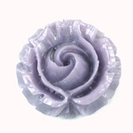 Plastic Carved No-Hole Flower - Round Rose 33MM PEARL VIOLET