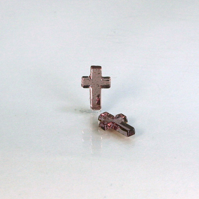 Gerrman Glass Flat Back Foiled Mirror - Cross 10x6MM LT AMETHYST