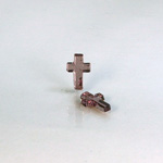 Gerrman Glass Flat Back Foiled Mirror - Cross 10x6MM LT AMETHYST