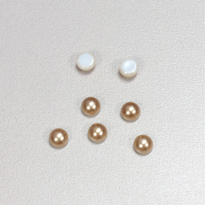 Glass Medium Dome Cabochon Pearl Spray Finish - Round 05MM LT BROWN