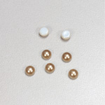 Glass Medium Dome Cabochon Pearl Spray Finish - Round 05MM LT BROWN