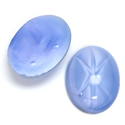 Glass Medium Dome Lampwork Cabochon - Oval 25x18MM STAR SAPPHIRE