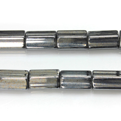 Czech Glass Fire Polished Bead - Atlas 12x8MM HEMATITE