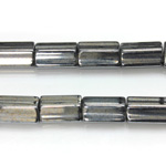 Czech Glass Fire Polished Bead - Atlas 12x8MM HEMATITE