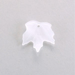 Plastic Maple Leaf with Hole 20x19MM MATTE CRYSTAL