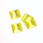 Fiber-Optic Flat Back Stone - Faceted checkerboard Top Square 10x10MM CAT'S EYE YELLOW