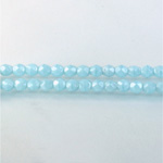 Czech Glass Fire Polish Bead - Round 04MM MOONSTONE AQUA