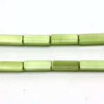 Fiber-Optic Synthetic Bead - Cat's Eye Rectangle Smooth 13x4x4MM CAT'S EYE LT GREEN