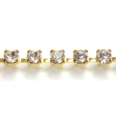 Preciosa Crystal Rhinestone Cup Chain - PP24 (SS12) CRYSTAL-GOLD