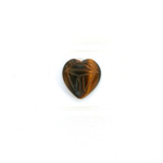 Gemstone Flat Back Carved Scarab - Heart 10x10MM TIGEREYE