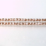 Czech Glass Pearl Faceted Fire Polish Bead - Round 03MM ROSE ON CRYSTAL 78417