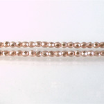 Czech Glass Pearl Faceted Fire Polish Bead - Round 03MM ROSE ON CRYSTAL 78417