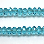 Czech Glass Fire Polish Bead - Rondelle Donut 08x5MM AQUA