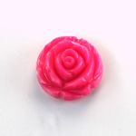 Plastic Carved No-Hole Flower - Round 20MM PINK