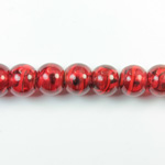 Glass Lampwork Bead - Smooth Round 10MM QUARTZ AGATE RED