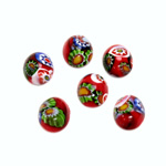 Glass Medium Dome Lampwork Cabochon - Oval 10x8MM VENETIAN RED MOSAIC (03104)