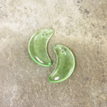 German Pressed Glass Pendant - Smooth Moon 15MM PERIDOT