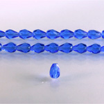 Czech Glass Fire Polish Bead - Pear 07x5MM SAPPHIRE