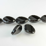 Chinese Cut Crystal Bead - Oval Twist 21x13MM JET