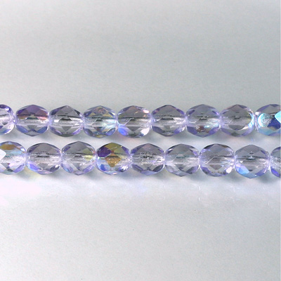 Czech Glass Fire Polish Bead - Round 06MM LILAC AB 45117