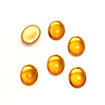 Glass Medium Dome Foiled Cabochon - Oval 10x8MM TOPAZ