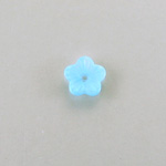 German Glass Flower with Center Hole - Round 07MM AQUA