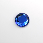 Glass Flat Back Rose Cut Fancy Foiled Stone - Round 13MM SAPPHIRE