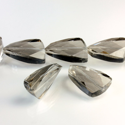 Chinese Cut Crystal Bead - Fancy 25x14MM GREY