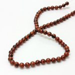 Gemstone Bead - Smooth Round 06MM RED OBSIDIAN