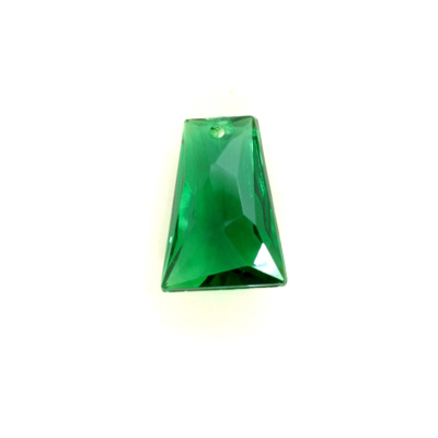 Plastic Pendant -Transparent Faceted Trapezoid 18x13MM EMERALD