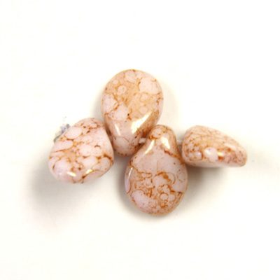 Preciosa Czech Pressed Glass Bead - Pip 5x7MM AGATE PINK COAT