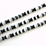 Czech Pressed Glass Bead - Smooth Round 04MM WHITE-BLACK