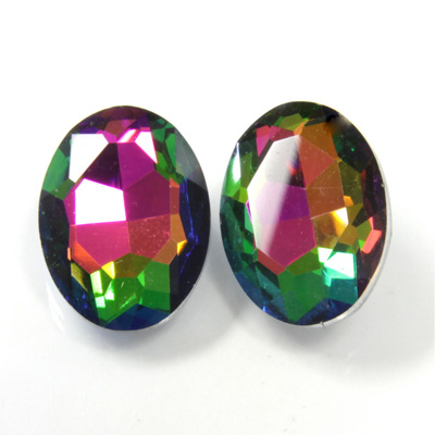 Cut Crystal Point Back Fancy Stone Foiled - Oval 25x18MM VITRAIL MEDIUM