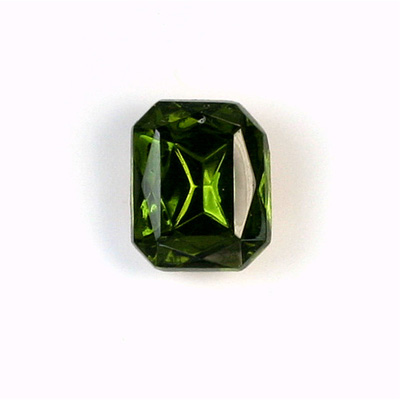 Glass Point Back Tin Table Cut (TTC) Stone - Cushioned Octagon 12x10MM OLIVINE