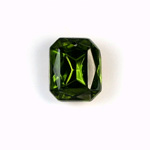 Glass Point Back Tin Table Cut (TTC) Stone - Cushioned Octagon 12x10MM OLIVINE