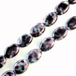 Czech Pressed Glass Bead - Flat Oval 12x9MM PATINA PURPLE